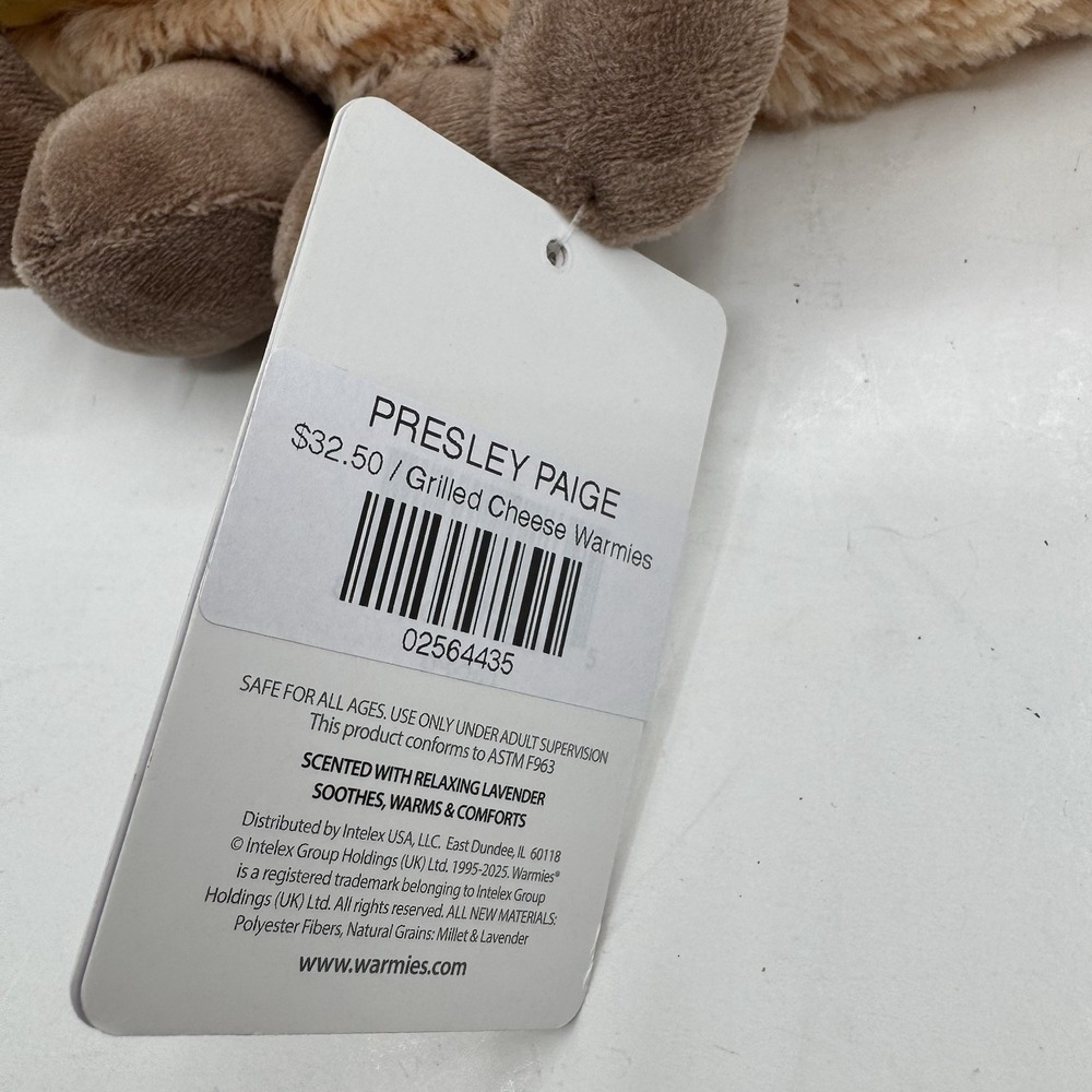 NEW Warmies Grilled Cheese Weighted Stuffed Plush Scented & microwavable - Picture 2 of 9